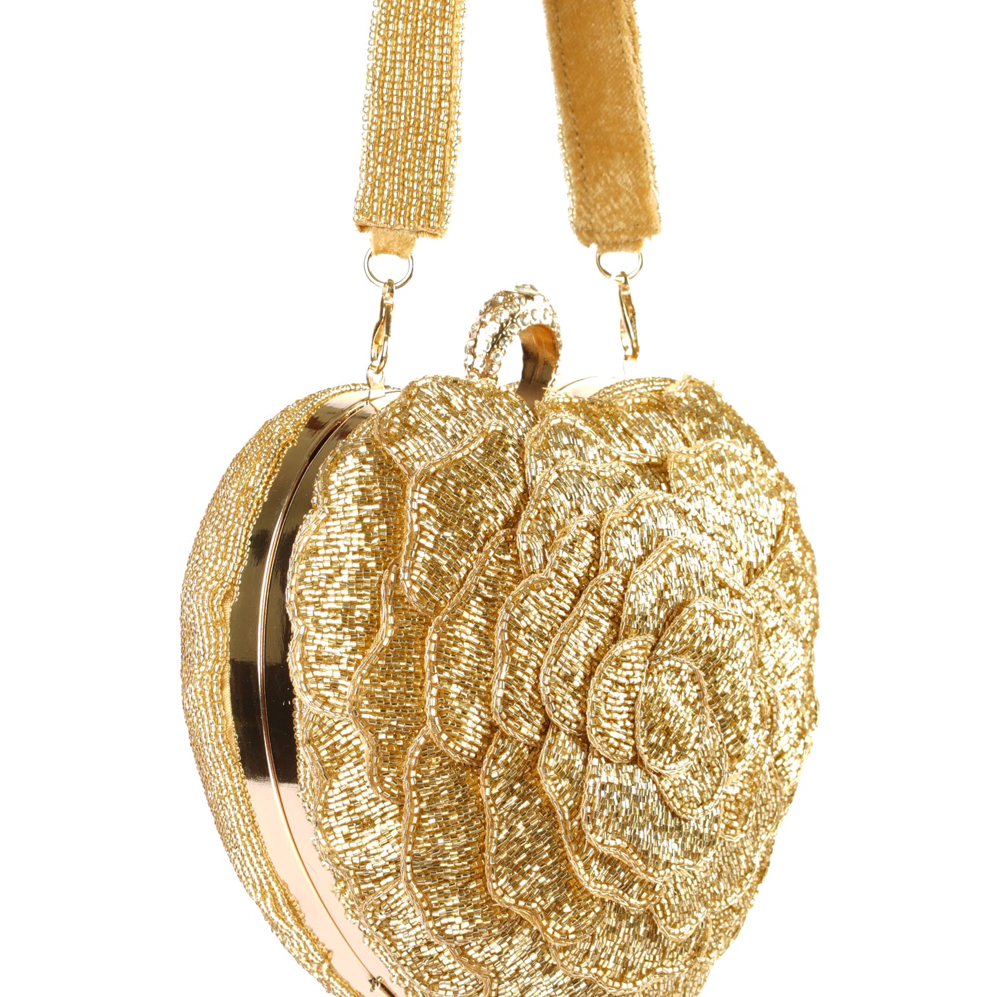 Golden Bloom Heart Purse