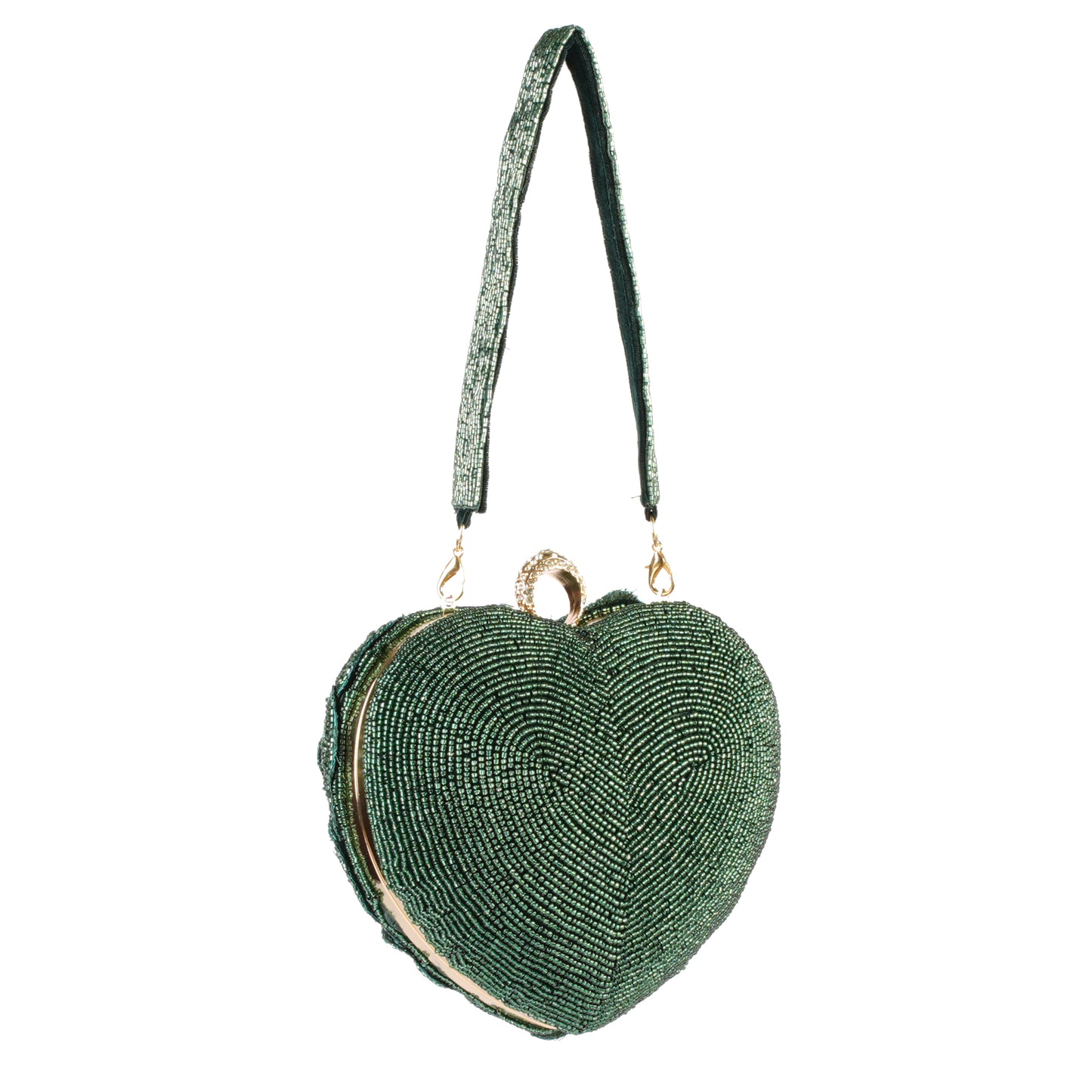 Emerald Bloom Heart Purse