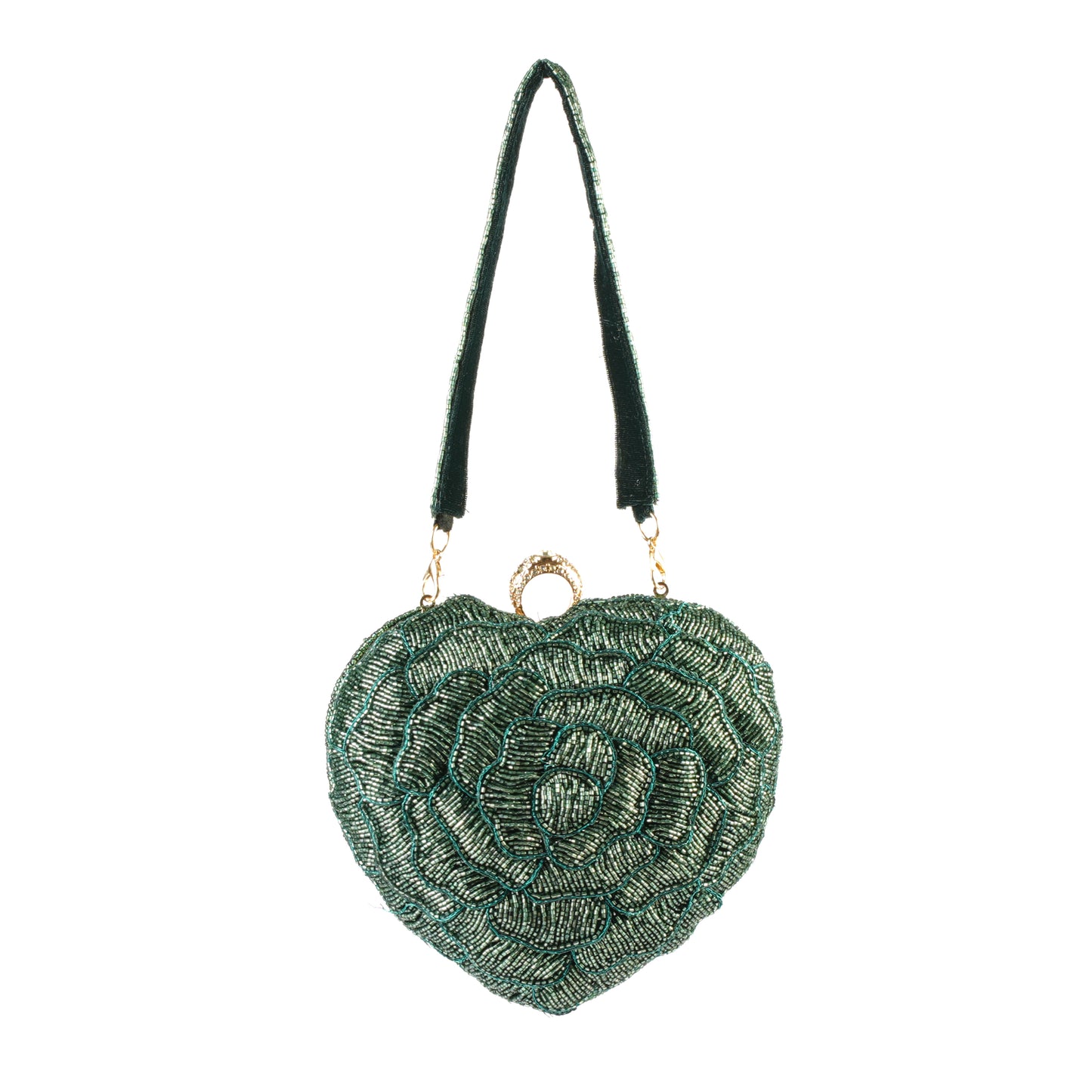 Emerald Bloom Heart Purse