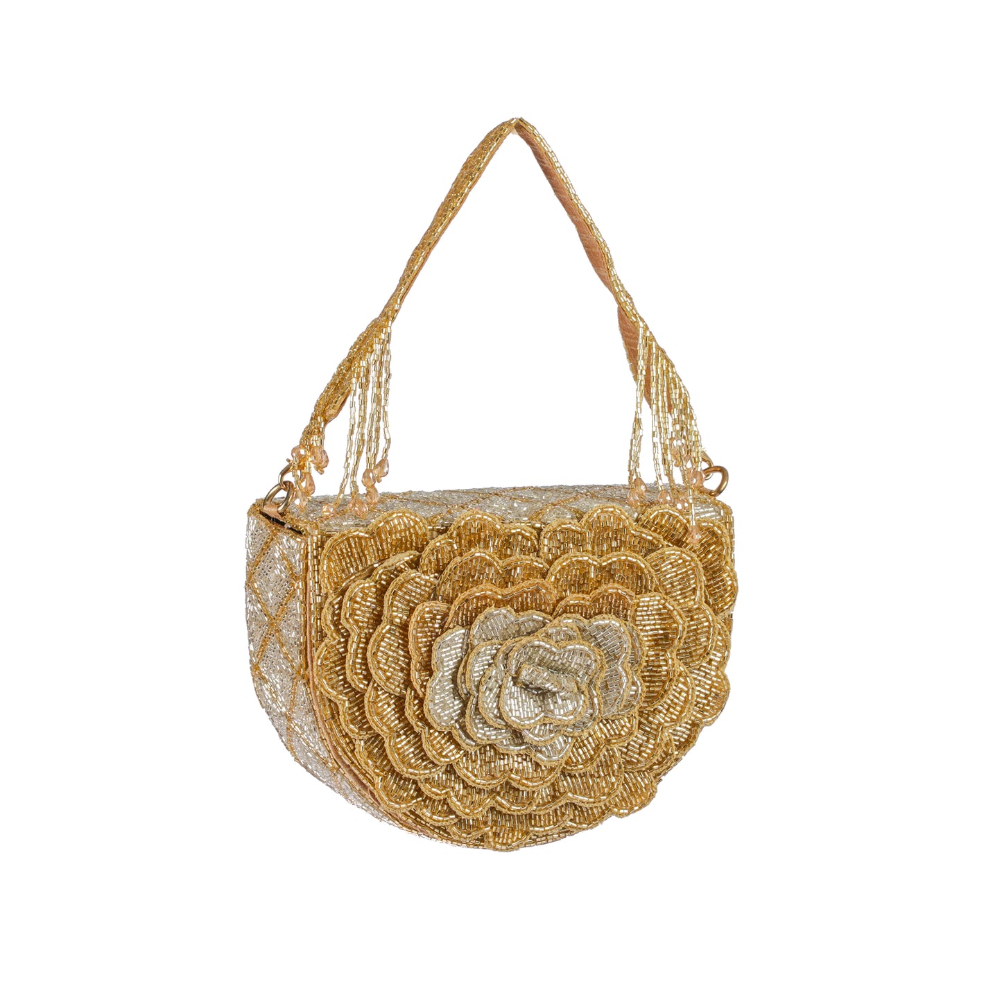 Golden Blossom Flap Purse