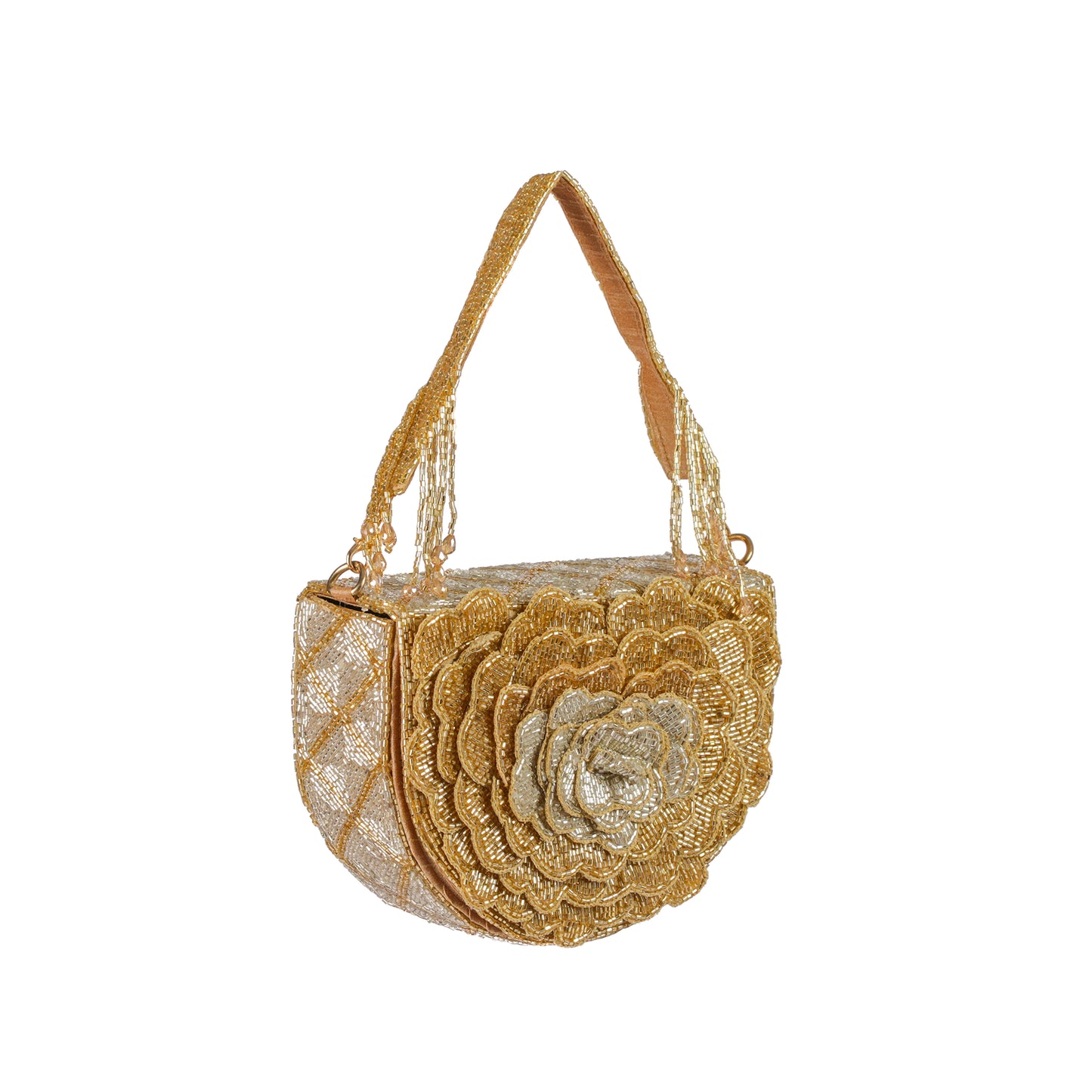Golden Blossom Flap Purse