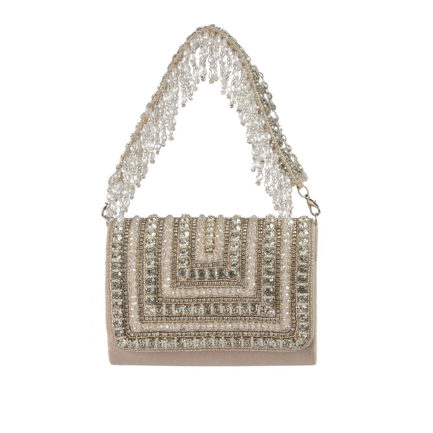 Gleaming Crystal Waterfall Purse