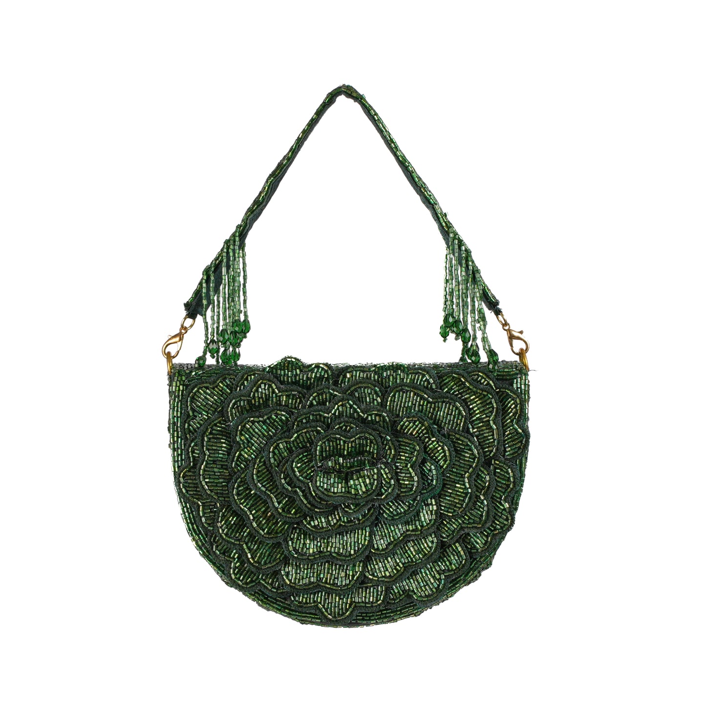 Emerald Blossom Flap Purse