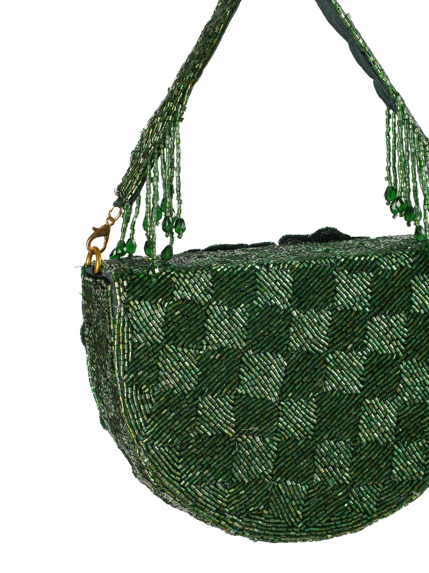 Emerald Blossom Flap Purse