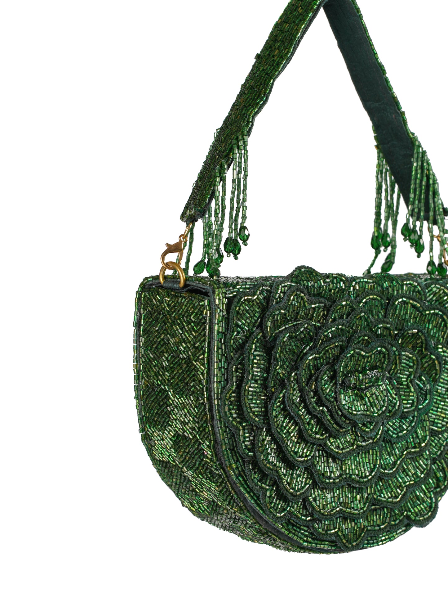 Emerald Blossom Flap Purse