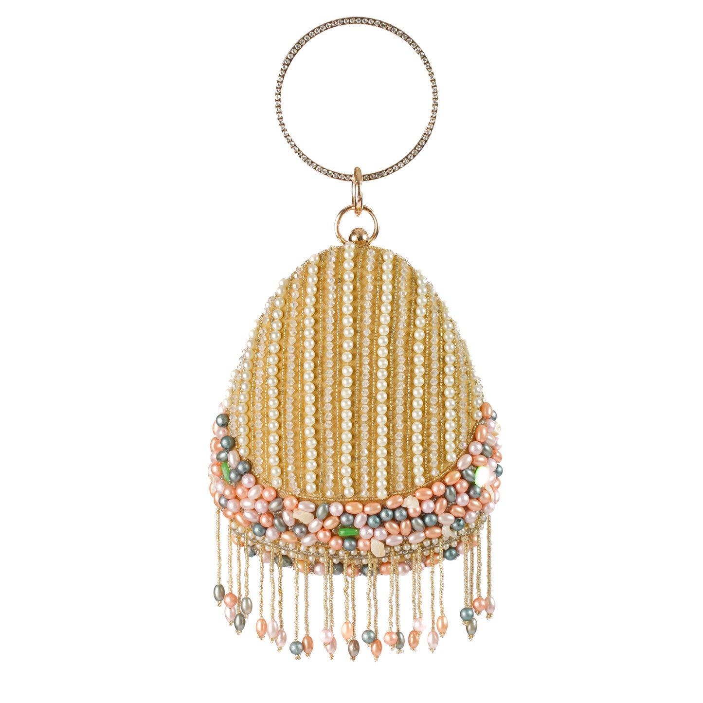Sunset Drape Beaded Clutch