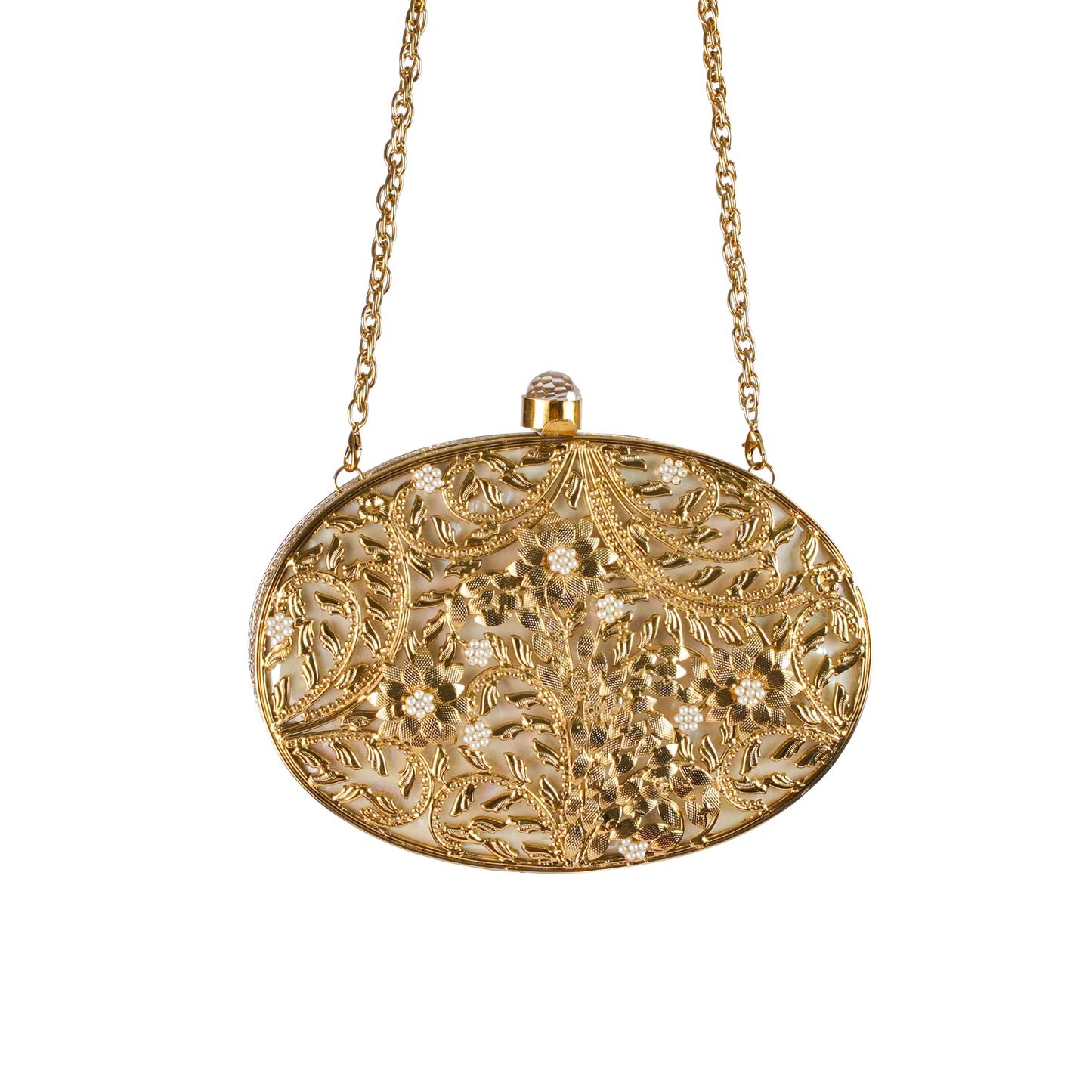 Dahlia Gold Charm Clutch