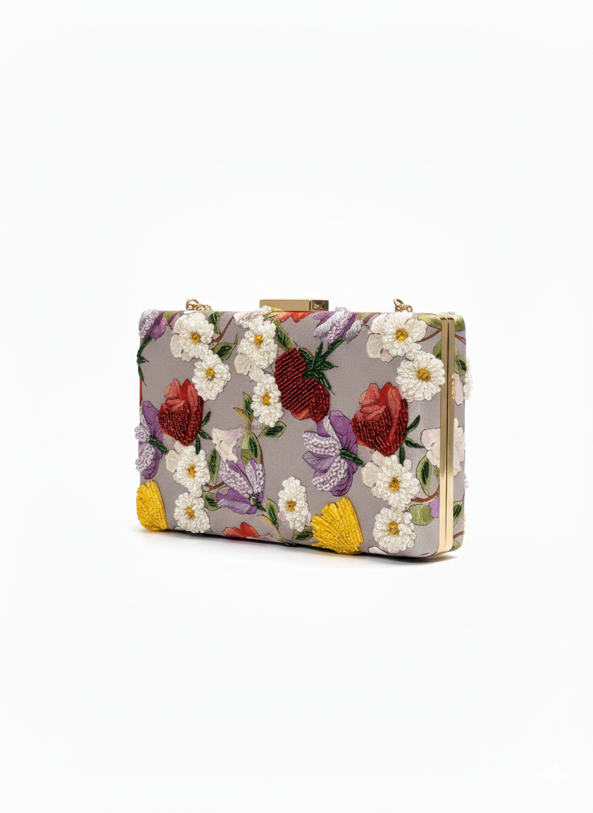 Blooming Garden Embroidered Clutch